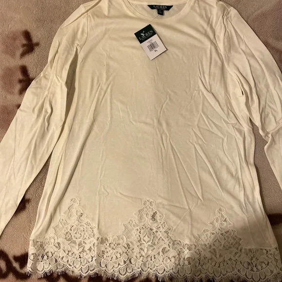 Lauren By Ralph Lauren Petite Long Sleeves With Lace - Picture 8 of 13